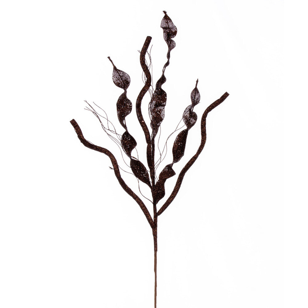 Vickerman 34" Mocha Multi Spiral Glitter Spray 4 per bag.