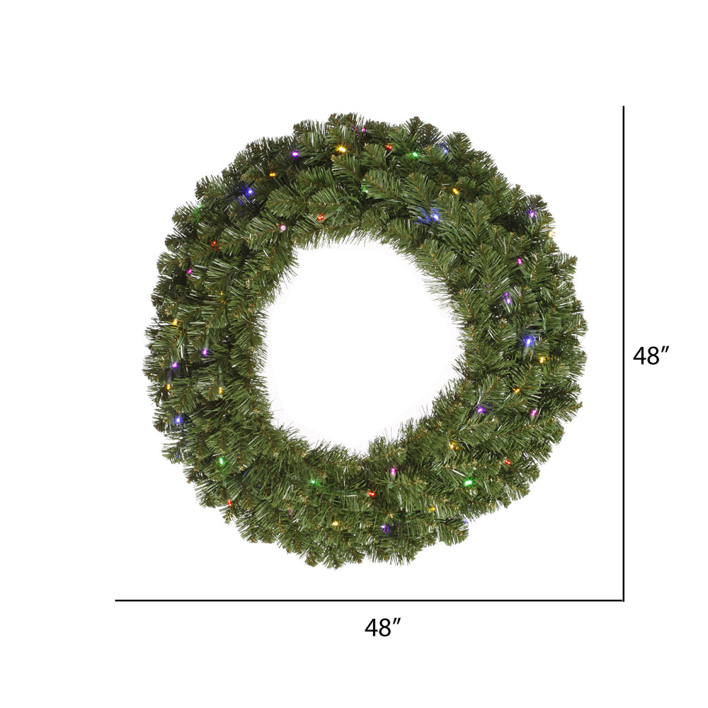 Vickerman 48" Grand Teton Artificial Christmas Wreath Multi-Colored Wide Angle LED Lights