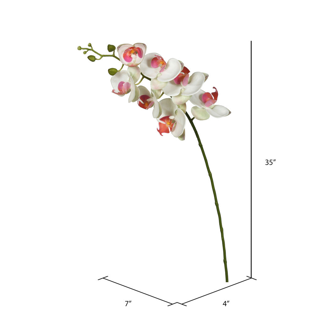 Vickerman 35" White Real Touch Orchid Artificial Floral Stem