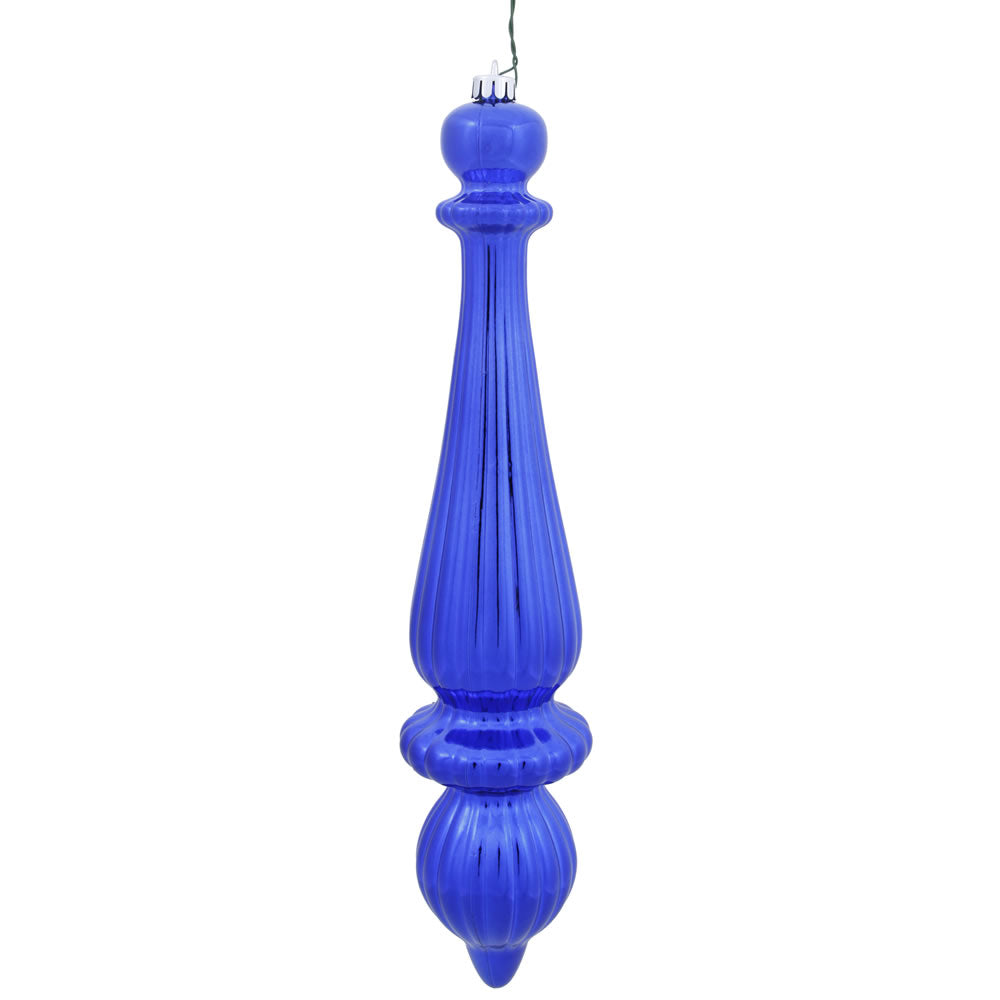 Vickerman 14" Cobalt Blue Shiny Finial Drop Christmas Ornament 2 per Bag