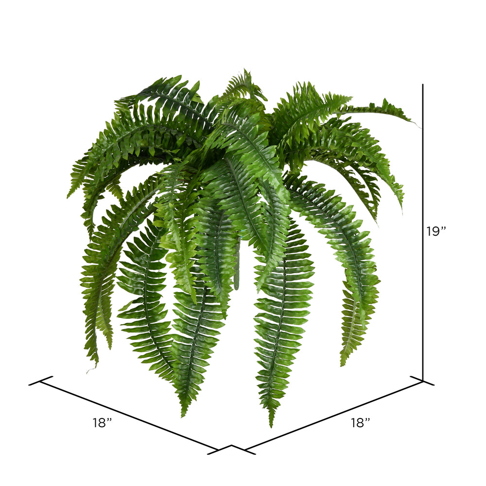 Vickerman 19" Artificial Green Boston Fern Bush.