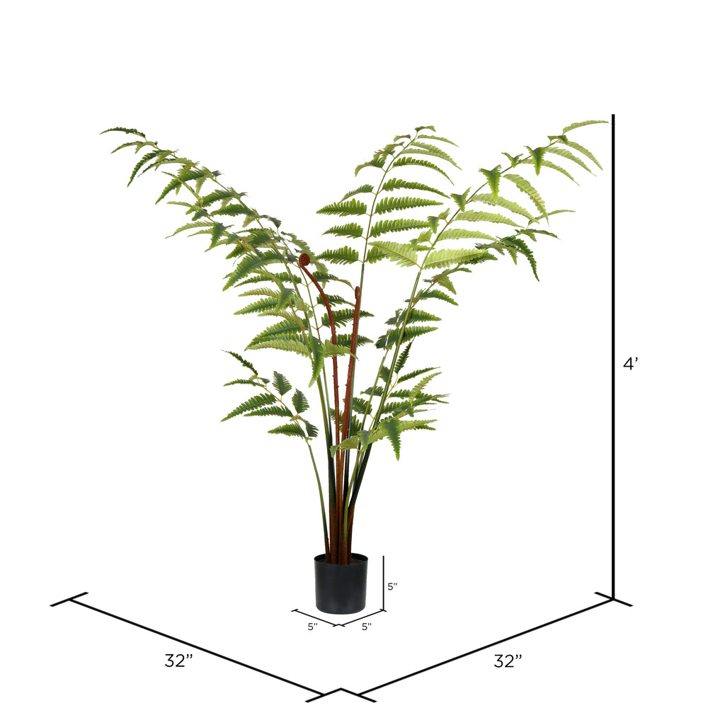 Vickerman 4' Artificial Potted Leather Fern.