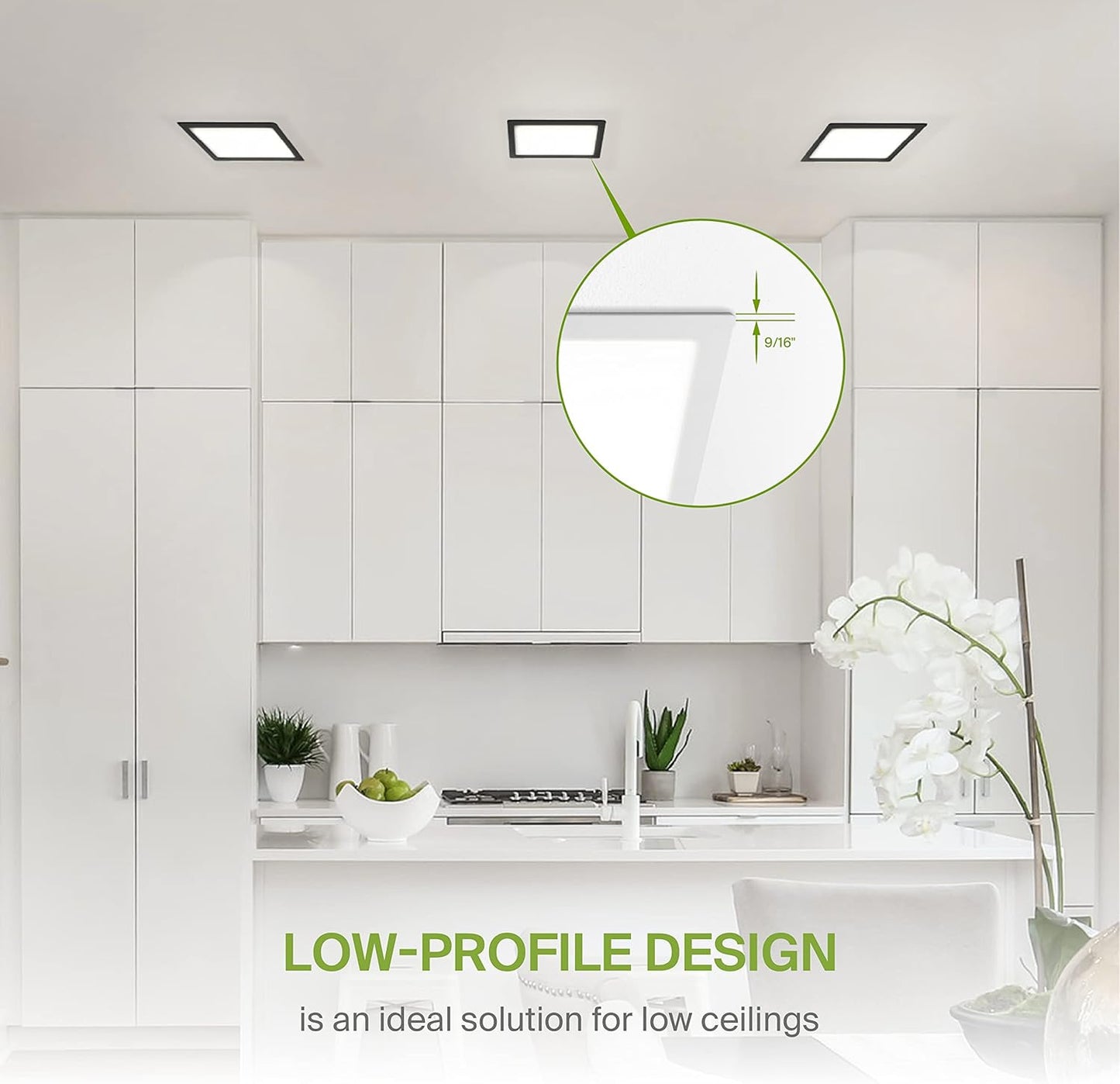 ASD Lighting LED Recessed Mini Panel Square 12inch 24W 120V Triac 2700/3000/3500/4000/5000K White UL