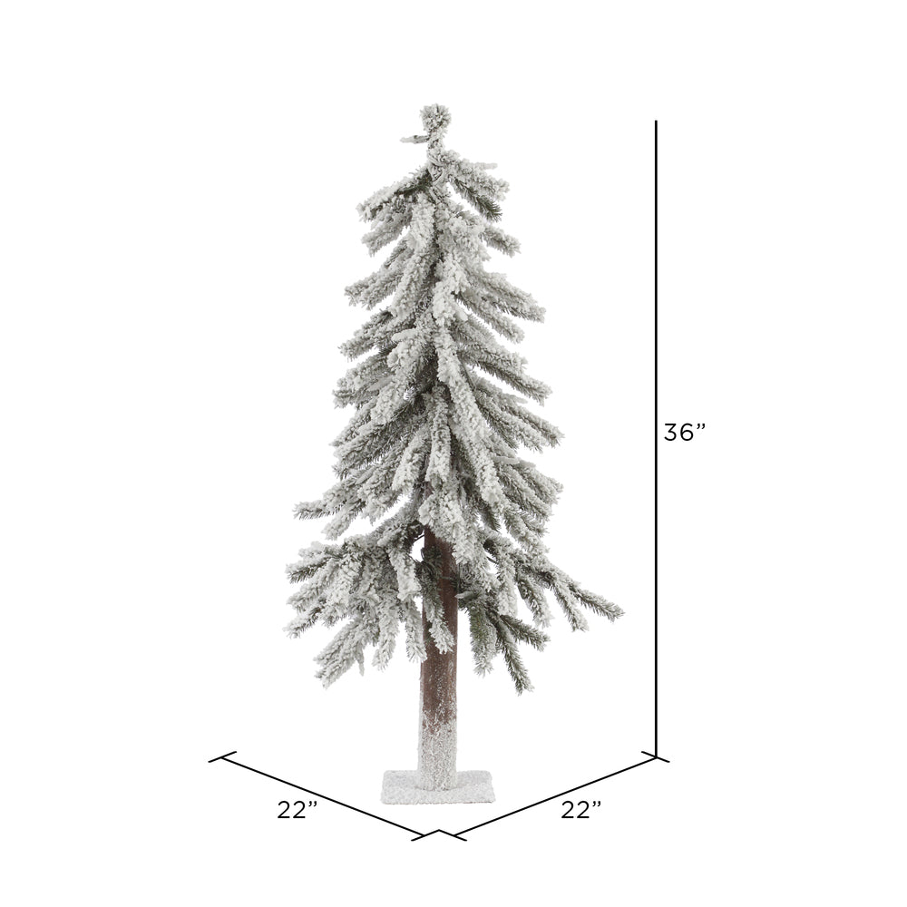 Vickerman 3' x 22" Flocked Alpine Artificial Christmas Tree Unlit