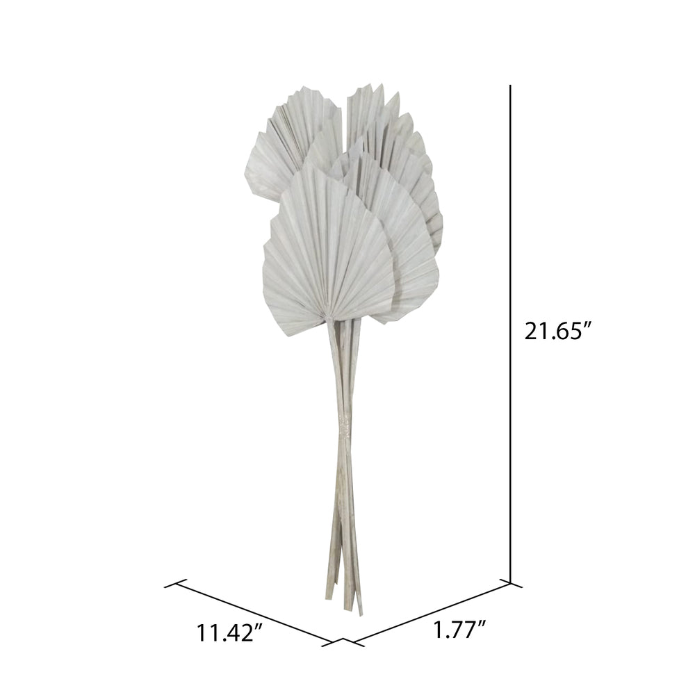Vickerman Natural Botanicals 20" White Washed King Palm Spear. Includes 10 Pieces per Bunch.