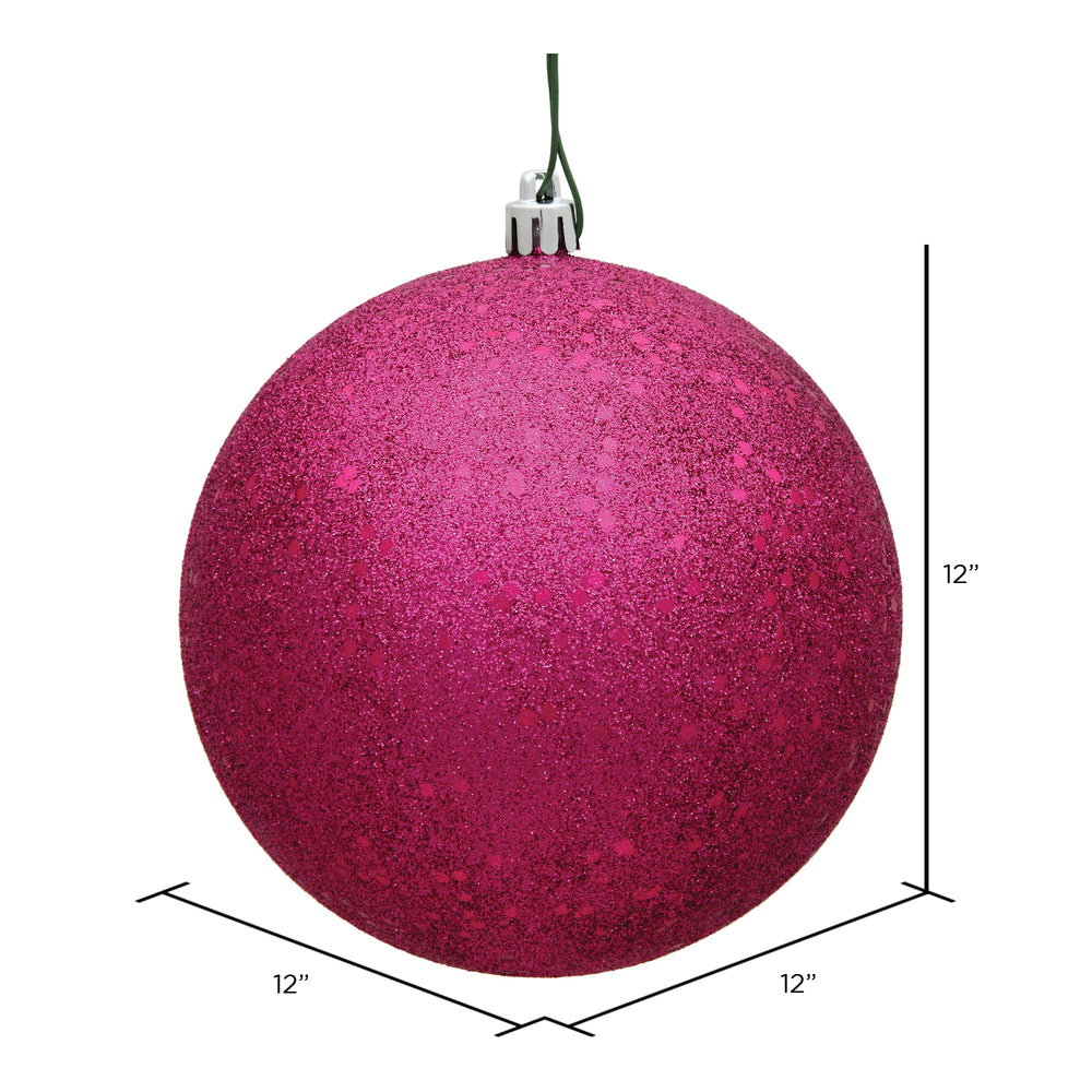 Vickerman 12" Fuchsia Sequin Ball Ornament