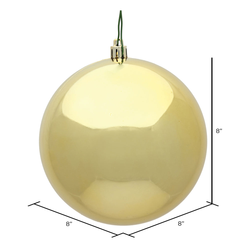 Vickerman 8" Gold Shiny Ball Ornament