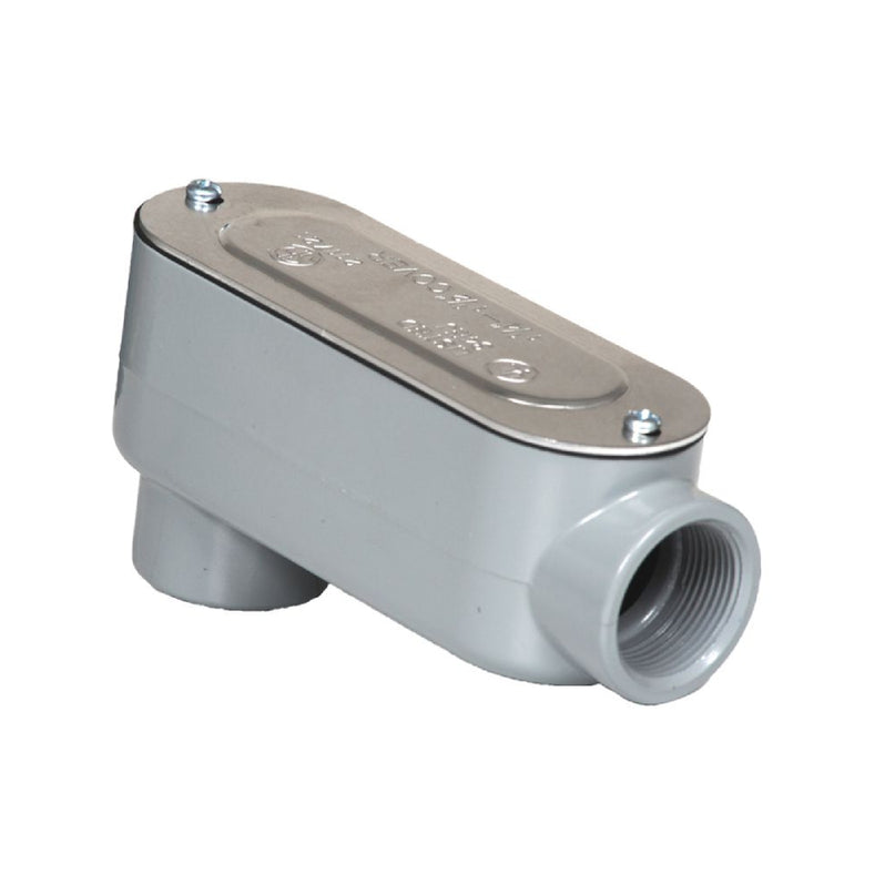 Westgate Threaded Conduit Body, Type LB + Cover & Gasket, 3/4", Electrical Products, Gray Finish