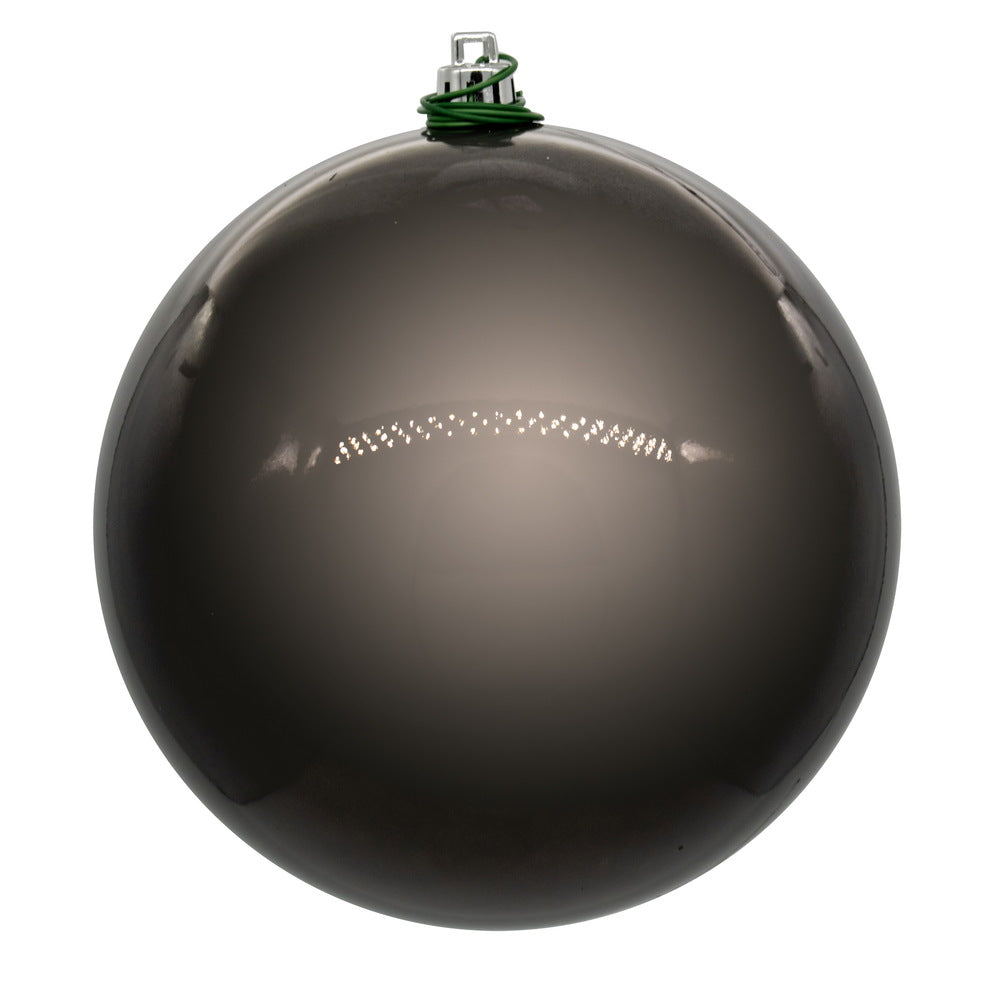 Vickerman 4" Gunmetal Pearl UV Drilled Ball Ornament 6 per bag.
