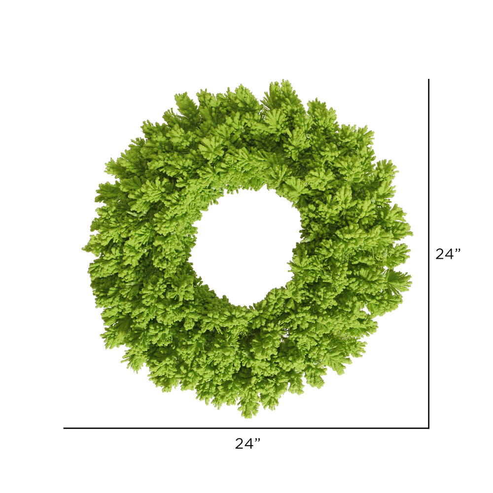 Vickerman 24" Flocked Lime Fir Artificial Christmas Wreath Unlit