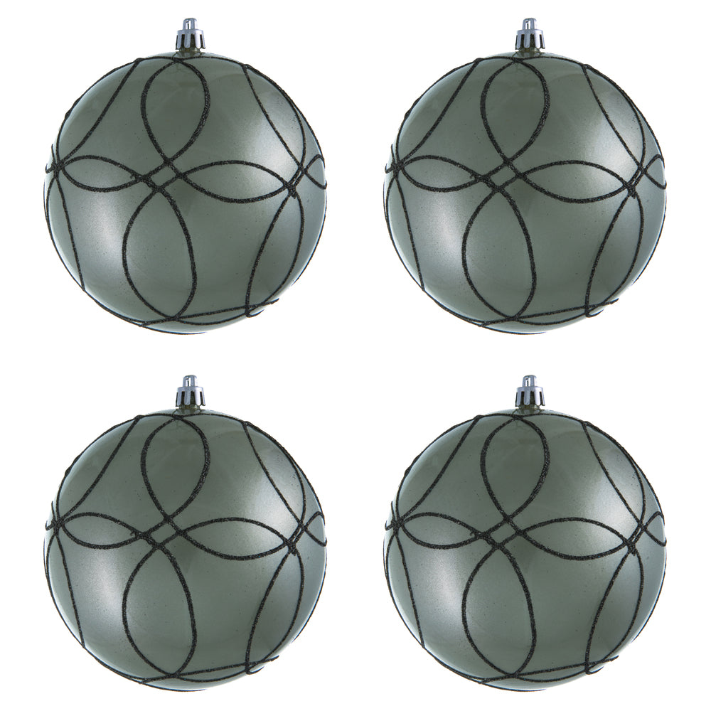 Vickerman 4.75" Wrought Iron Candy Ornament with Circle Glitter Pattern 4 per Bag