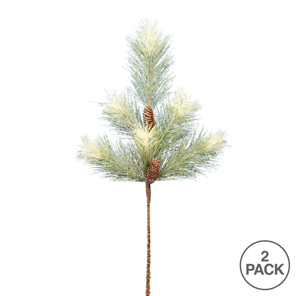 Vickerman 30" Norfolk Frosted Pine Artificial Christmas Spray. Includes 2 sprays per pack.