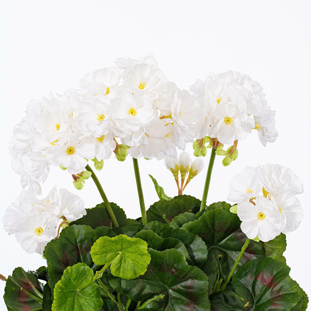 Vickerman 15.25" Artificial White Polyester Geranium Bush
