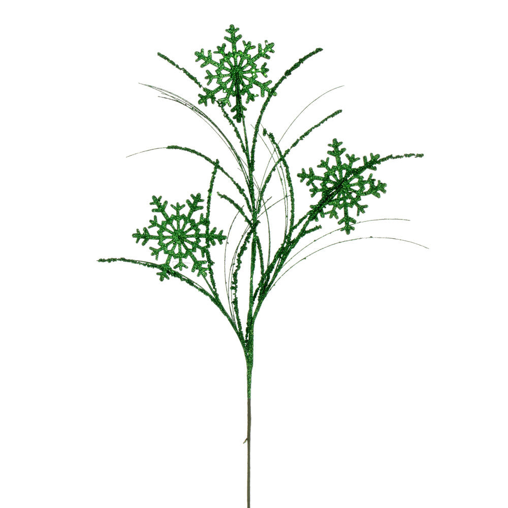 Vickerman 31" Juniper Snowflake Glitter Spray 6 per bag.