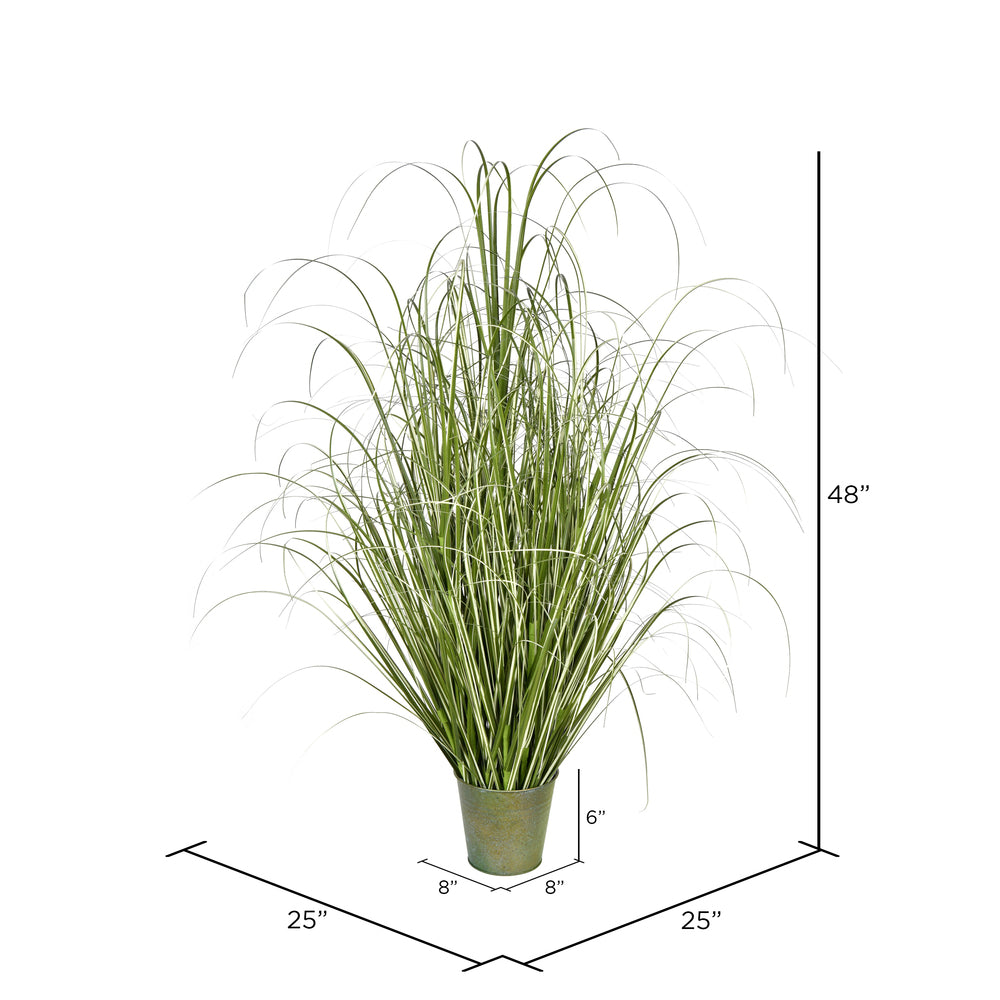 Vickerman 48" Artificial Potted Native Green Grass.