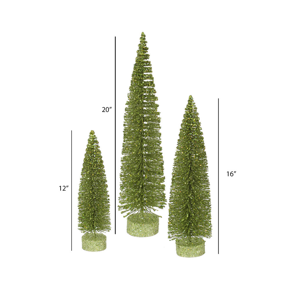 Vickerman 12"/16"/20" Lime Green Glitter Oval Artificial Christmas Tree Unlit