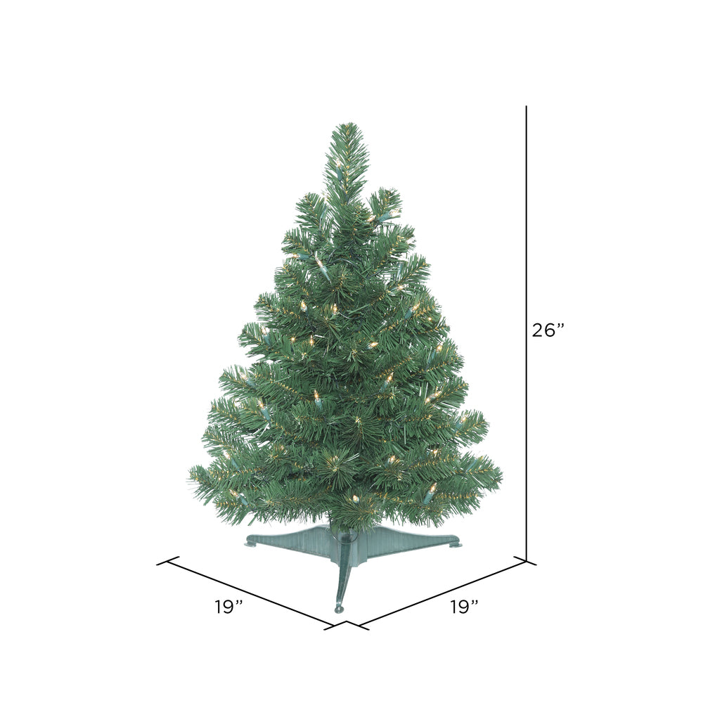 Vickerman 26" Oregon Fir Artificial Christmas Tree Clear Dura-lit Lights