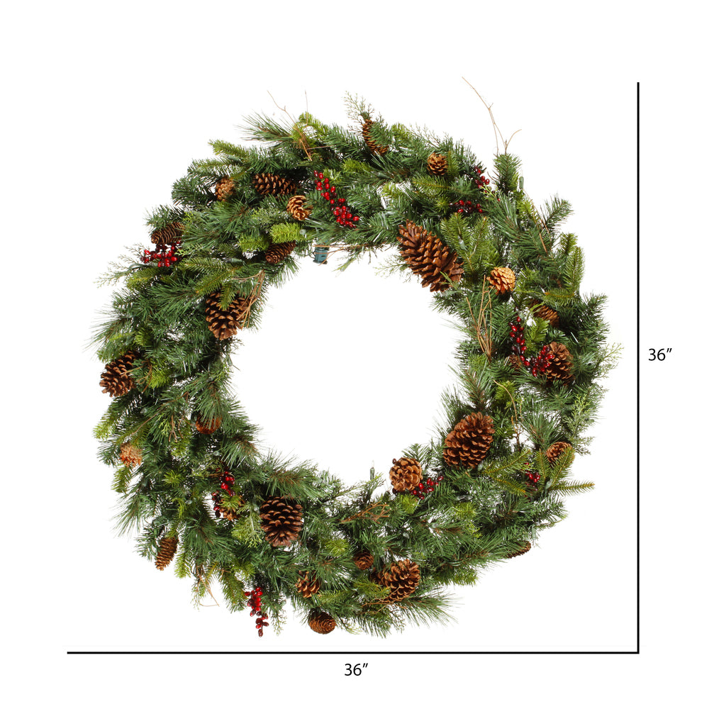 Vickerman 36" Cibola Mixed Berry Artificial Christmas Wreath Unlit