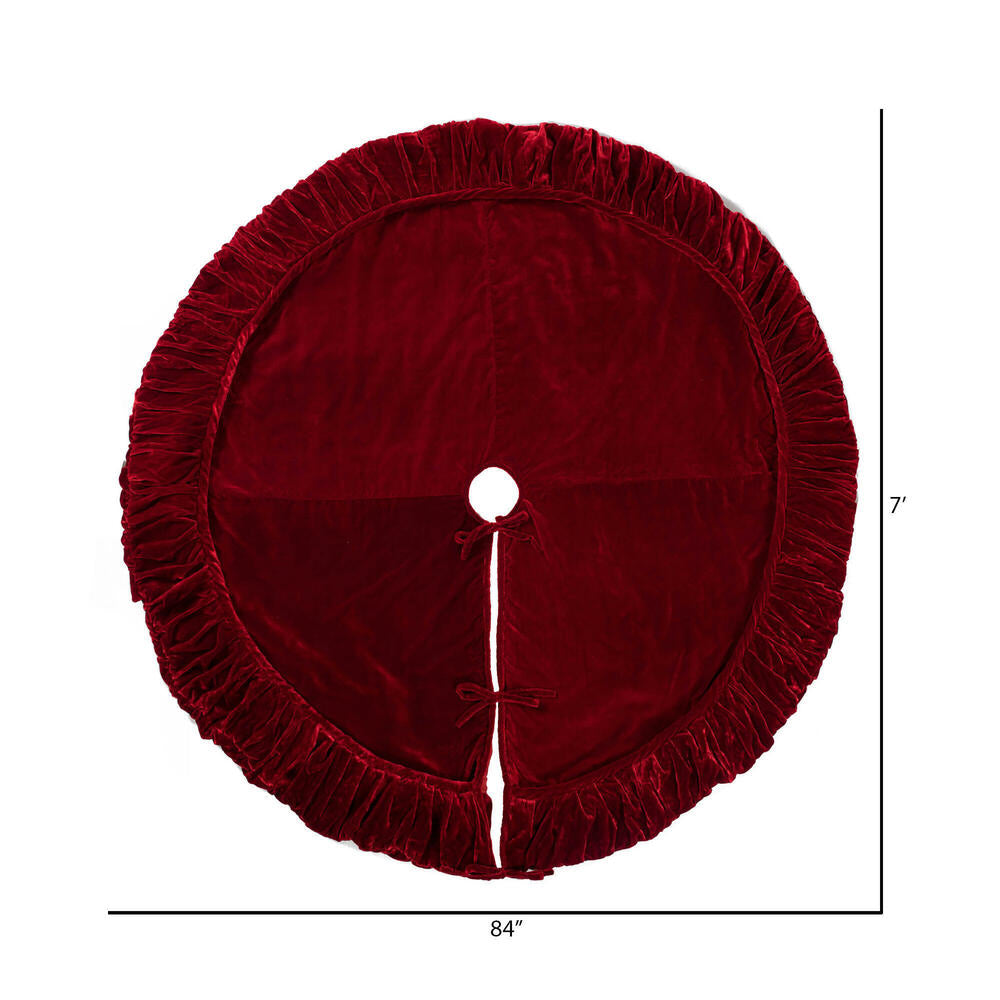 Vickerman 84" Plush Red Velvet Christmas Tree Skirt