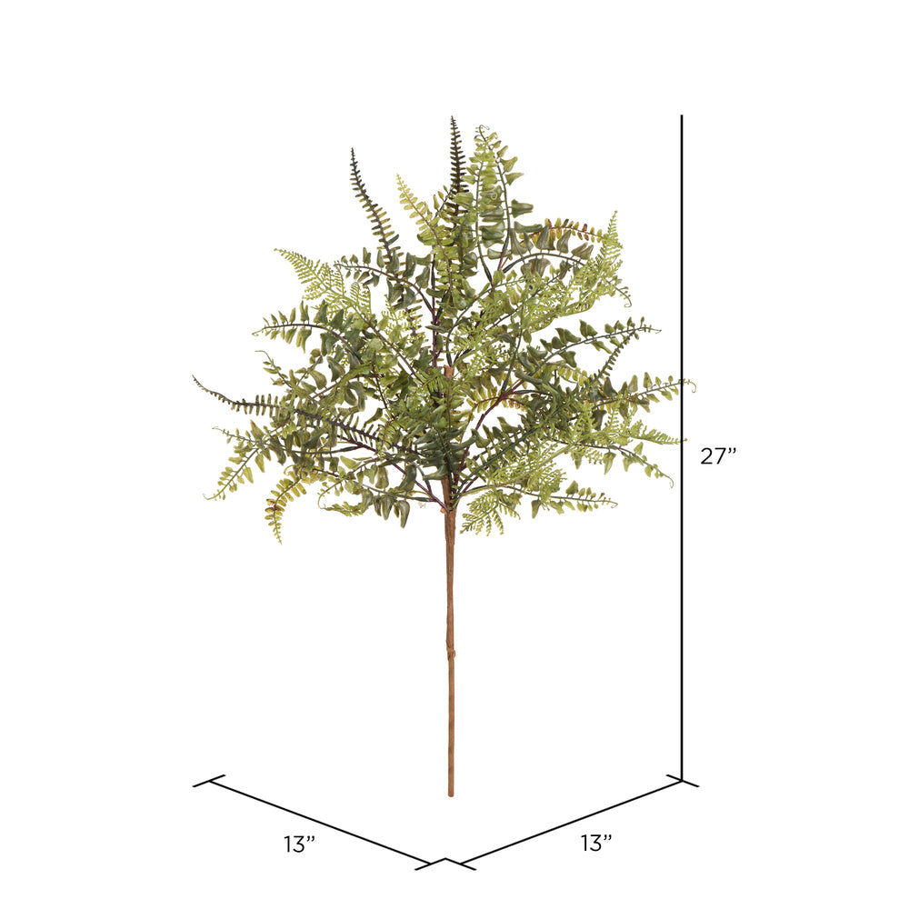 Vickerman 27" Artificial Green Fern Spray. Includes 3 sprays per pack.