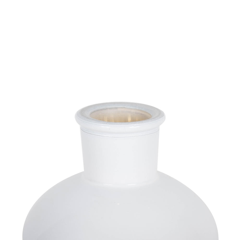 Vickerman 8" White Glass Bottle with Rose Gold Base