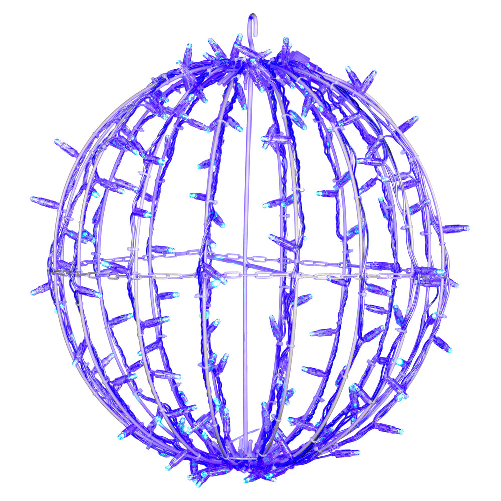 Vickerman 180Lt x 20" Fold Flat Blue LED Jumbo Hanging Sphere.