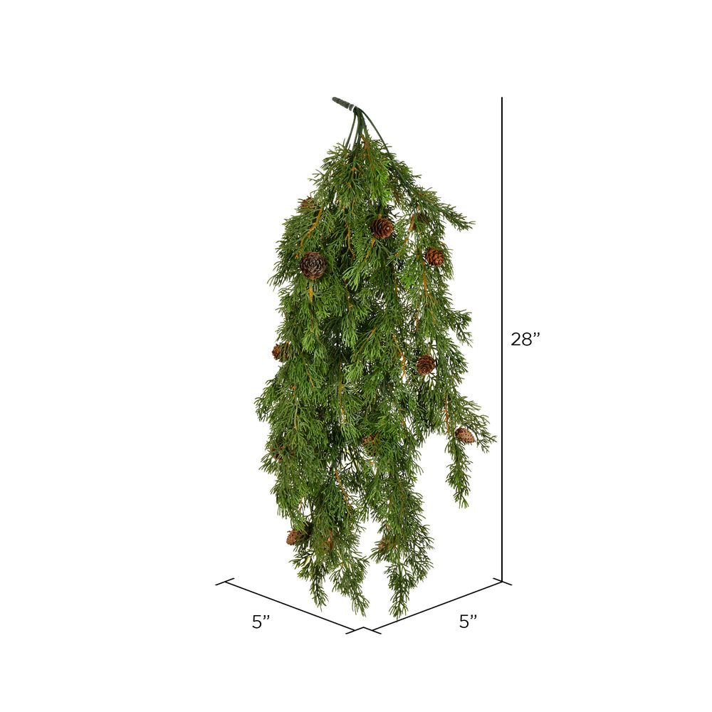Vickerman 28"Artificial Cypress Hanging Bush.