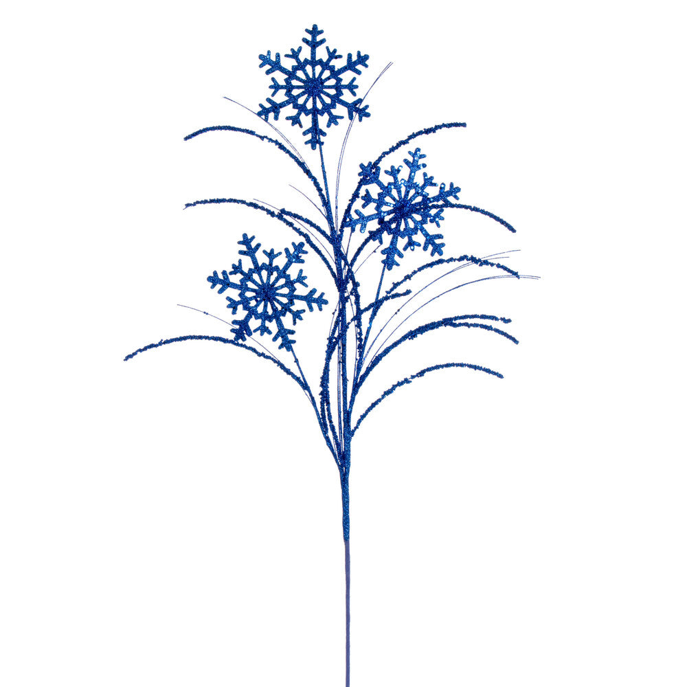 Vickerman 31" Blue Snowflake Glitter Spray 6 per bag.