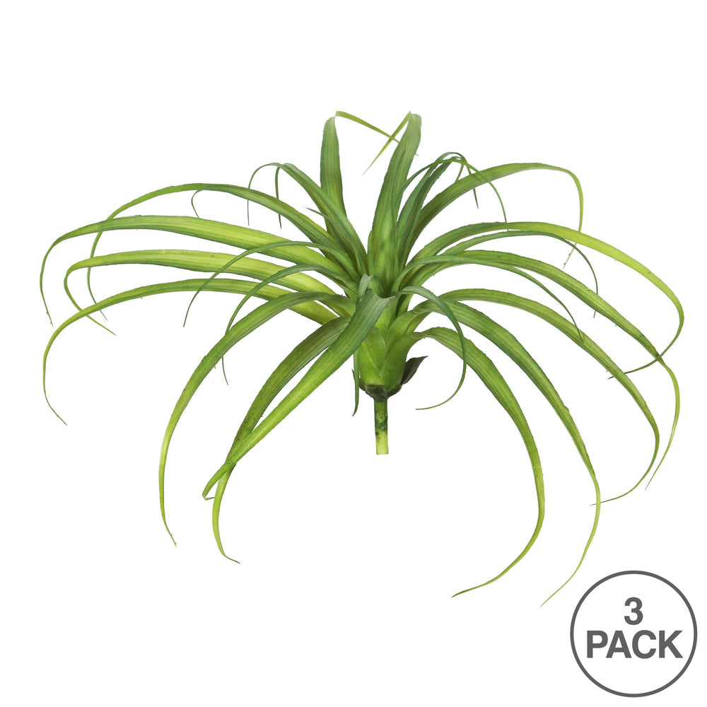 Vickerman 14" Artificial Green Grass Stem Set of 3