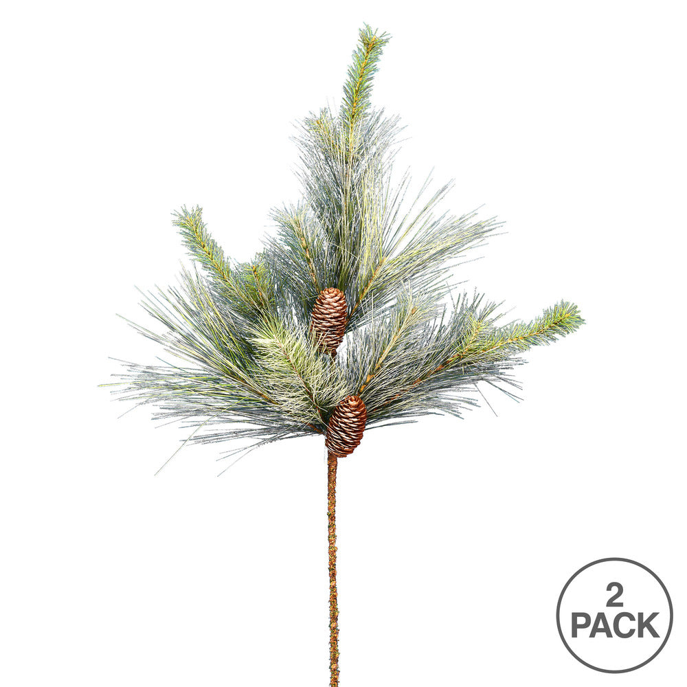 Vickerman 30" Frosted Myers Pine Artificial Christmas Spray. Includes 2 sprays per pack.