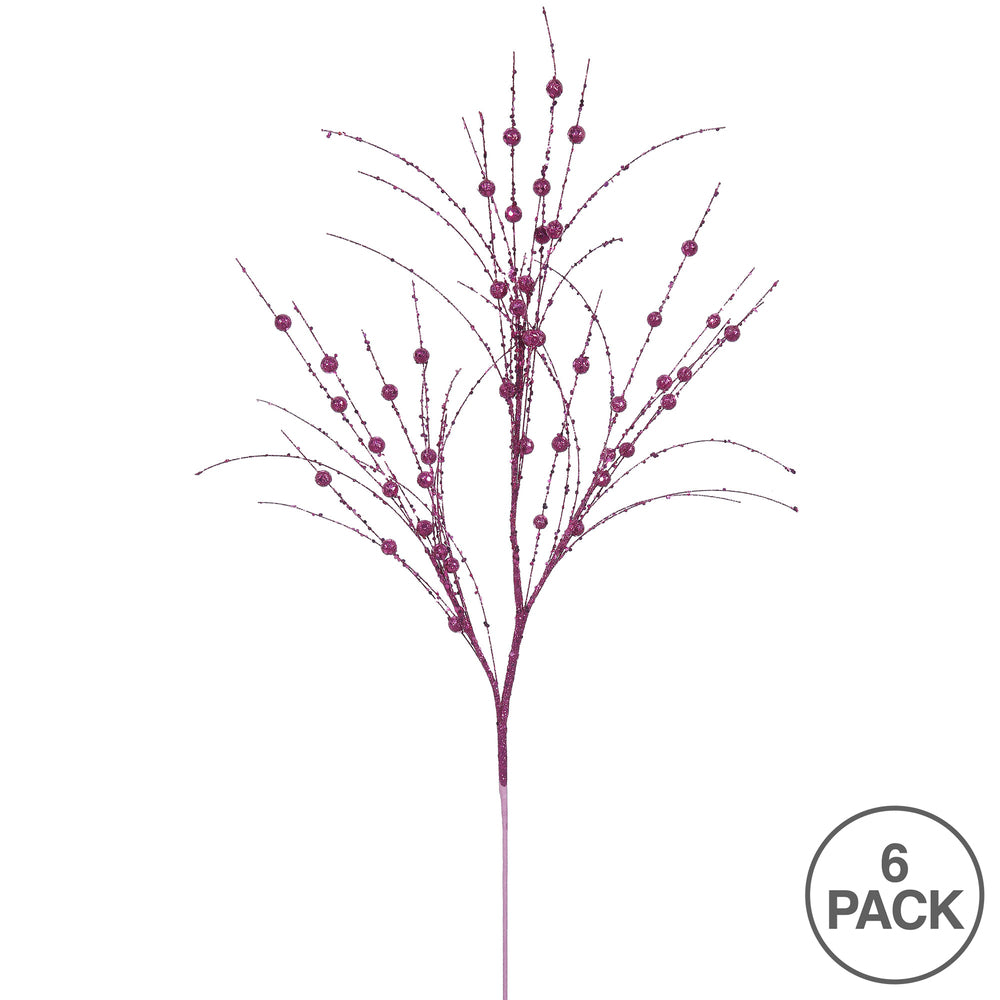 Vickerman 35" Cerise Glitter Berry Artificial Christmas Spray. Includes 6 sprays per pack.