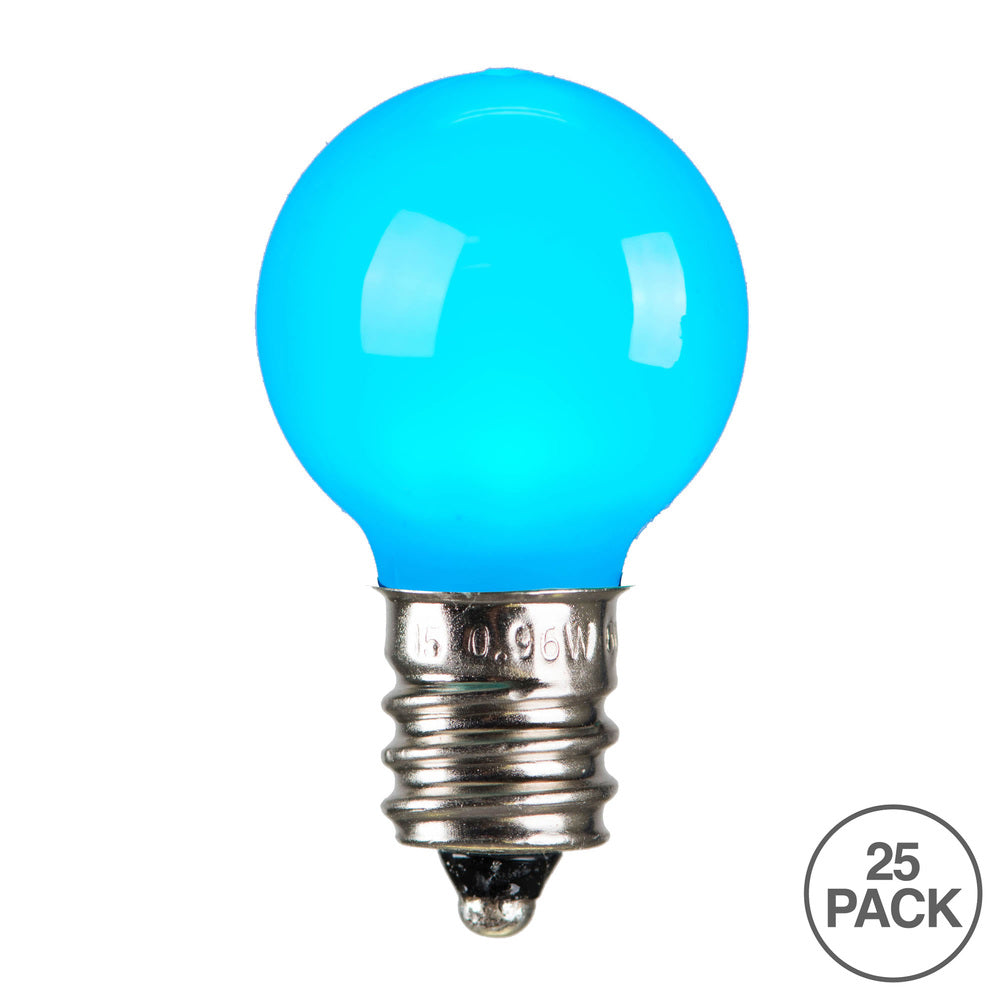 Vickerman G30 Teal Ceramic LED Nickel Base Bulb E12 120V .6 Watts Dimmable 25 Bulbs per Pack