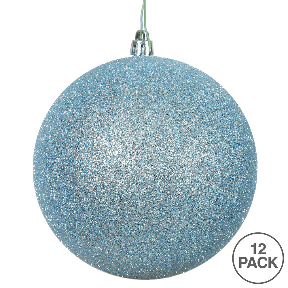 Vickerman 3" Baby Blue Glitter Ball Ornament 12 per Bag