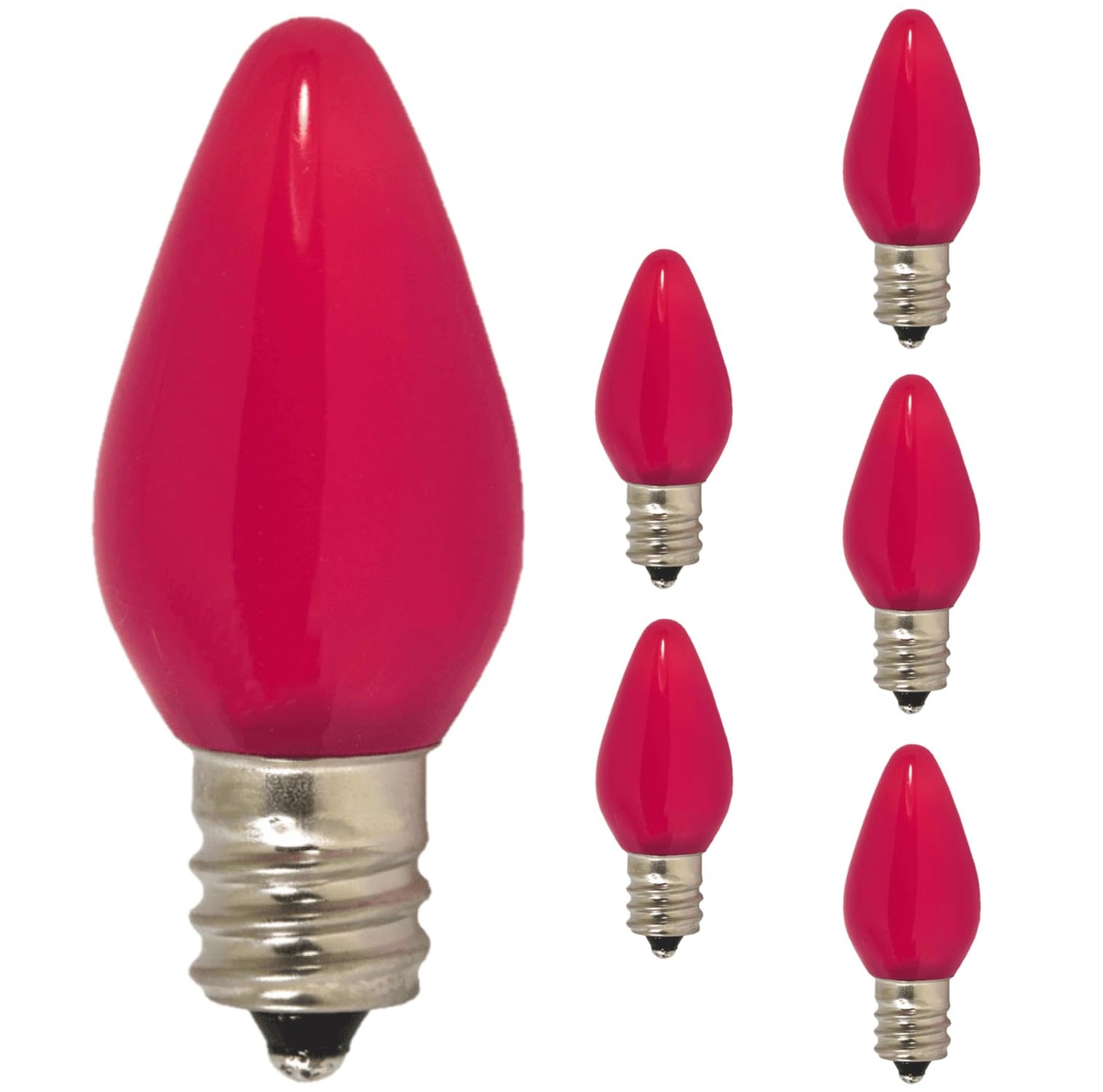 Damar- C7 LED Replacement Christmas Light Bulbs Pink Color 0.96W E12 Candelabra Base 100-130V Dimmable Pack of 6- Shatterproof String Lights for Patio Holiday Party Decor Xmas Tree