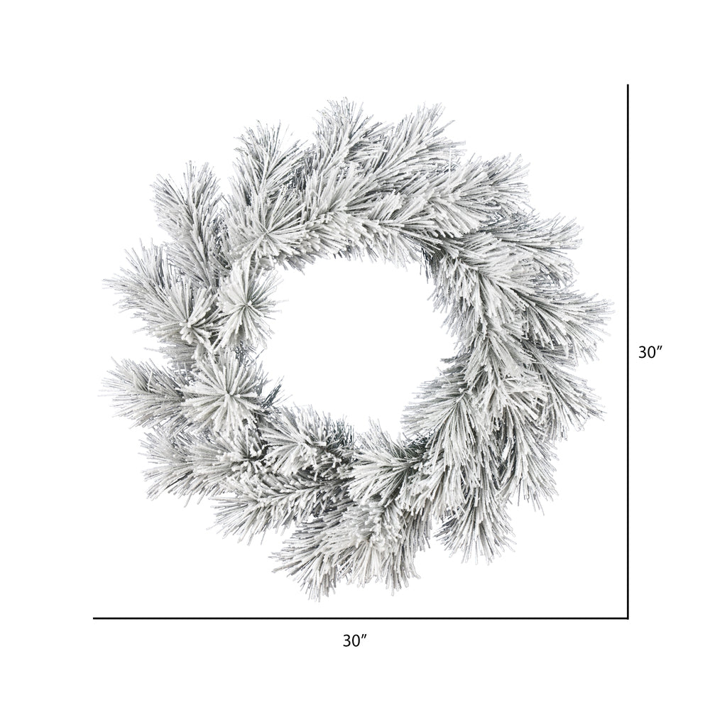 Vickerman 30" Frosted Beckett Pine Artificial Christmas Wreath Unlit
