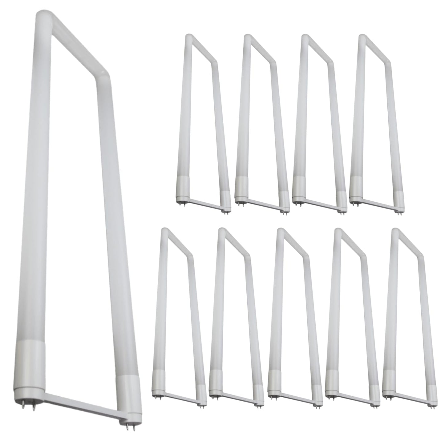 Damar- U Bend T8 LED Tube Light Type A and B Hybrid Single or Dual-Ended Powered 15W 2100 Lumen 5000K Bright White G13 Bi-Pin Base 120-277VAC UL Certified Pack of 10-U Shaped Fluorescent Replacement