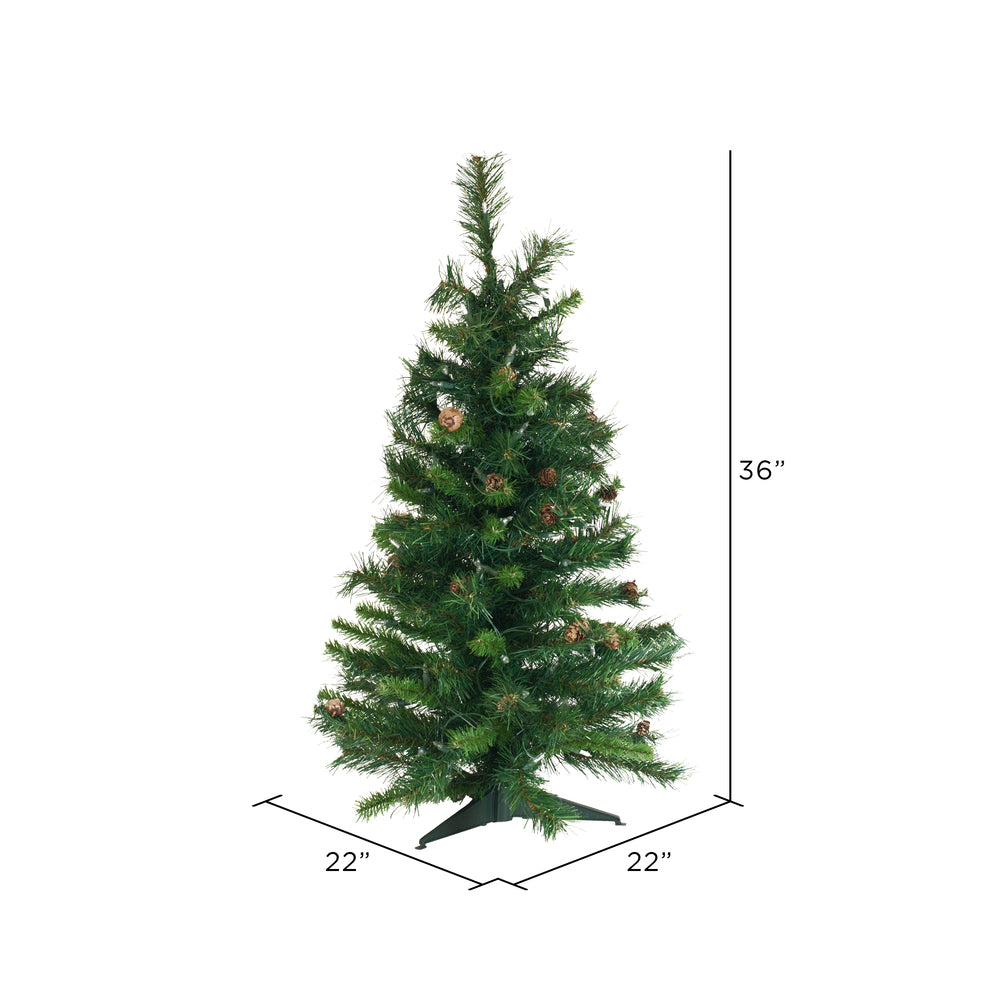 Vickerman 3' Cheyenne Pine Artificial Christmas Tree Clear Dura-Lit® Mini Lights