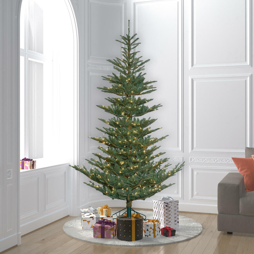 Vickerman 7.5' Alberta Blue Spruce Artificial Christmas Tree Warm White Dura-lit LED Lights