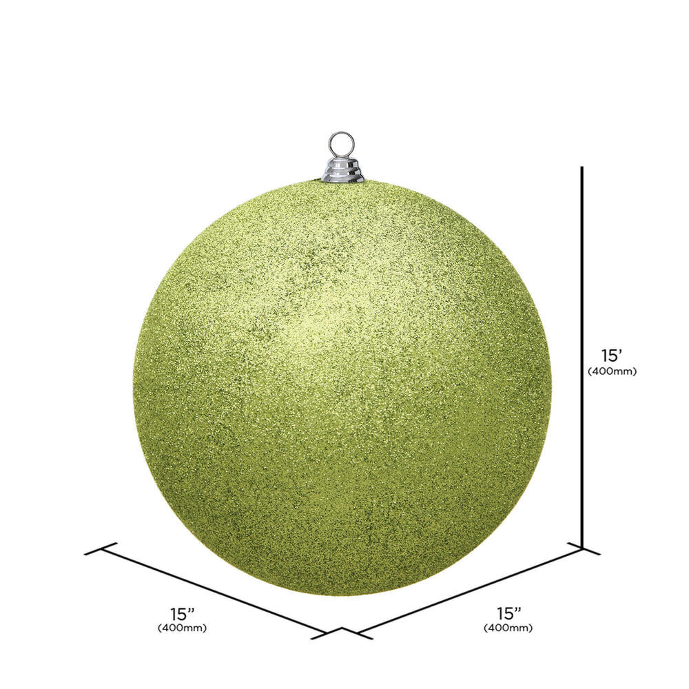Vickerman 15.75" Lime Glitter Ball Ornament