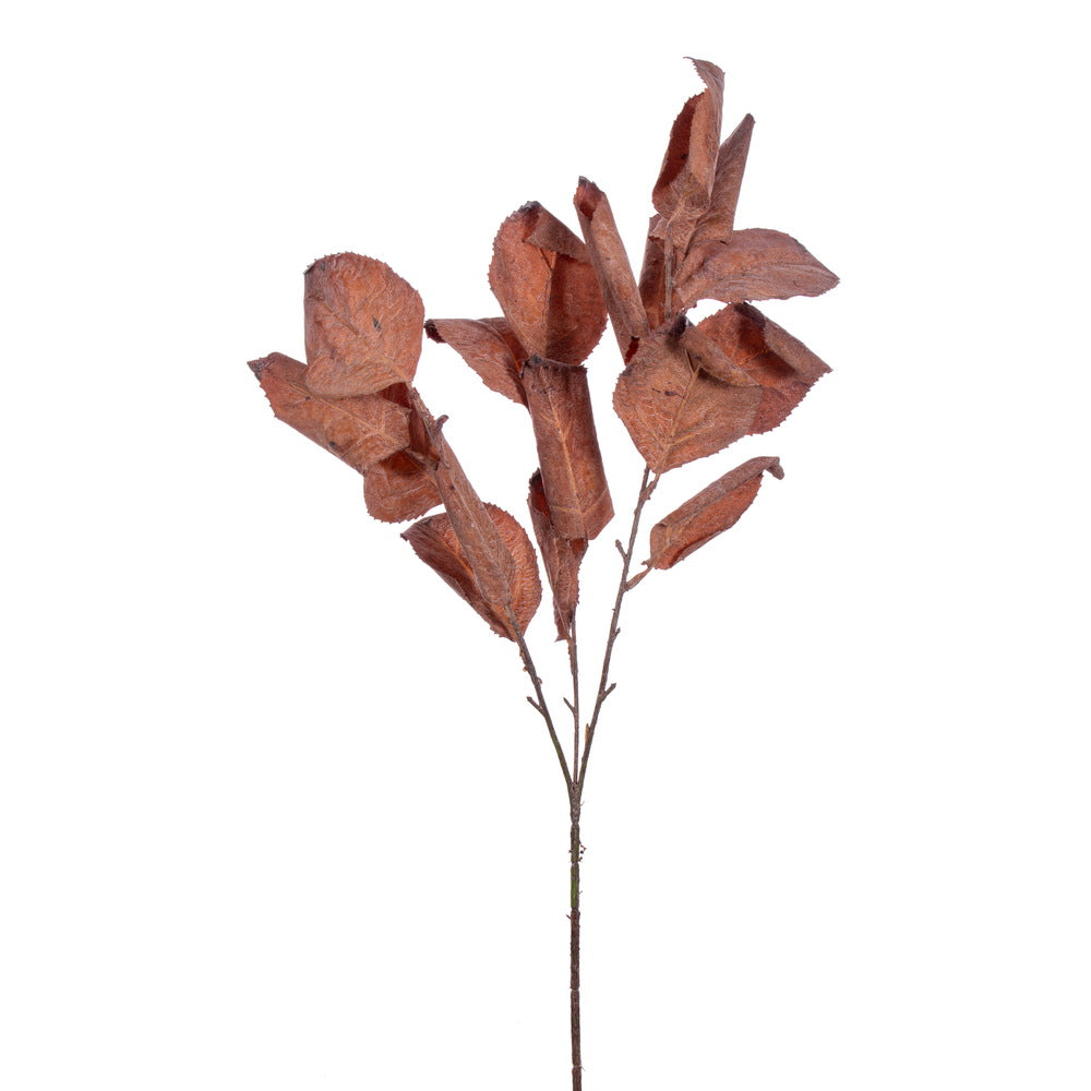 Vickerman 28" Dark Brown Artificial Dried Leaf Spray 3 per bag.