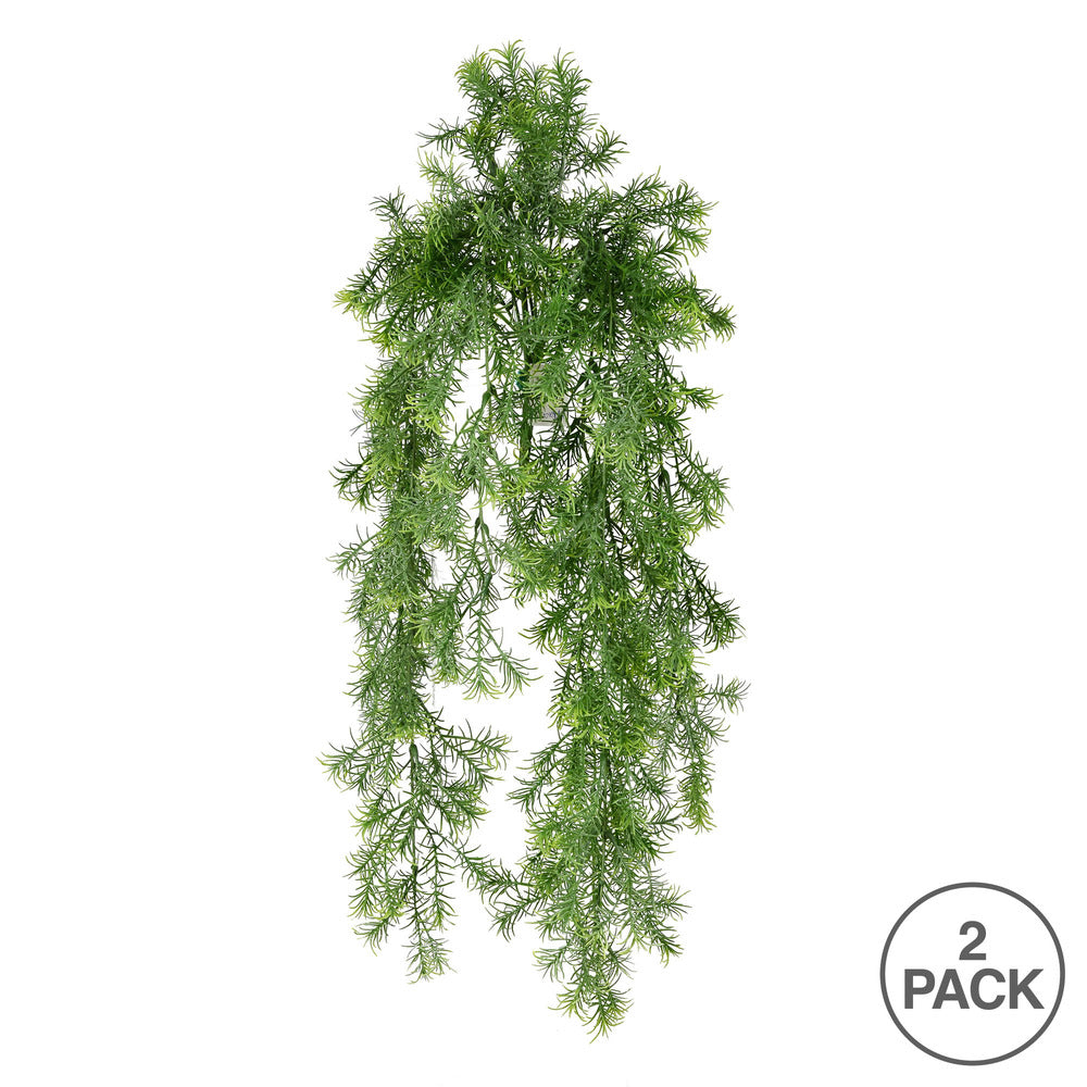 Vickerman 29.5" Artificial Green Spring Grass Hanging Bush Pack of 2