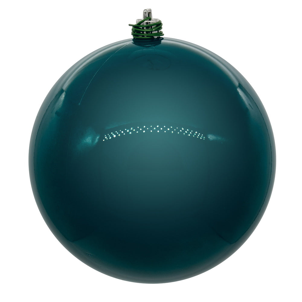 Vickerman 8" Dark Teal Pearl UV Drilled Ball Ornament 1 per bag.
