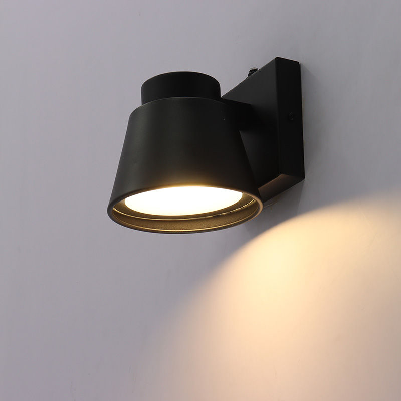 Westgate Mini Cone Outdoor Wall Light 10W 5Cct Dim. With Photocell, Black, Outdoor Lighting, 10W, 700 Lumens, 27K/30K/35K/40K/50K