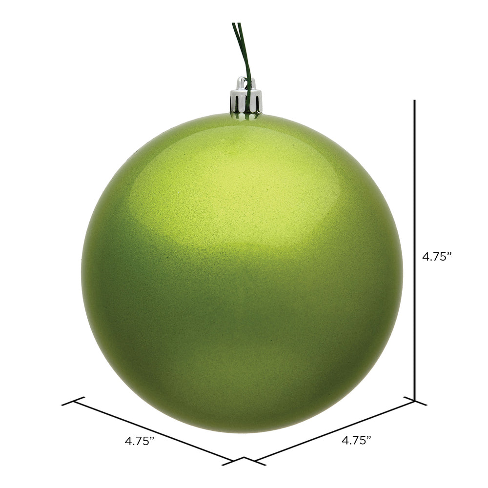 Vickerman 4.75" Lime Candy Ball Ornament 4 per Bag