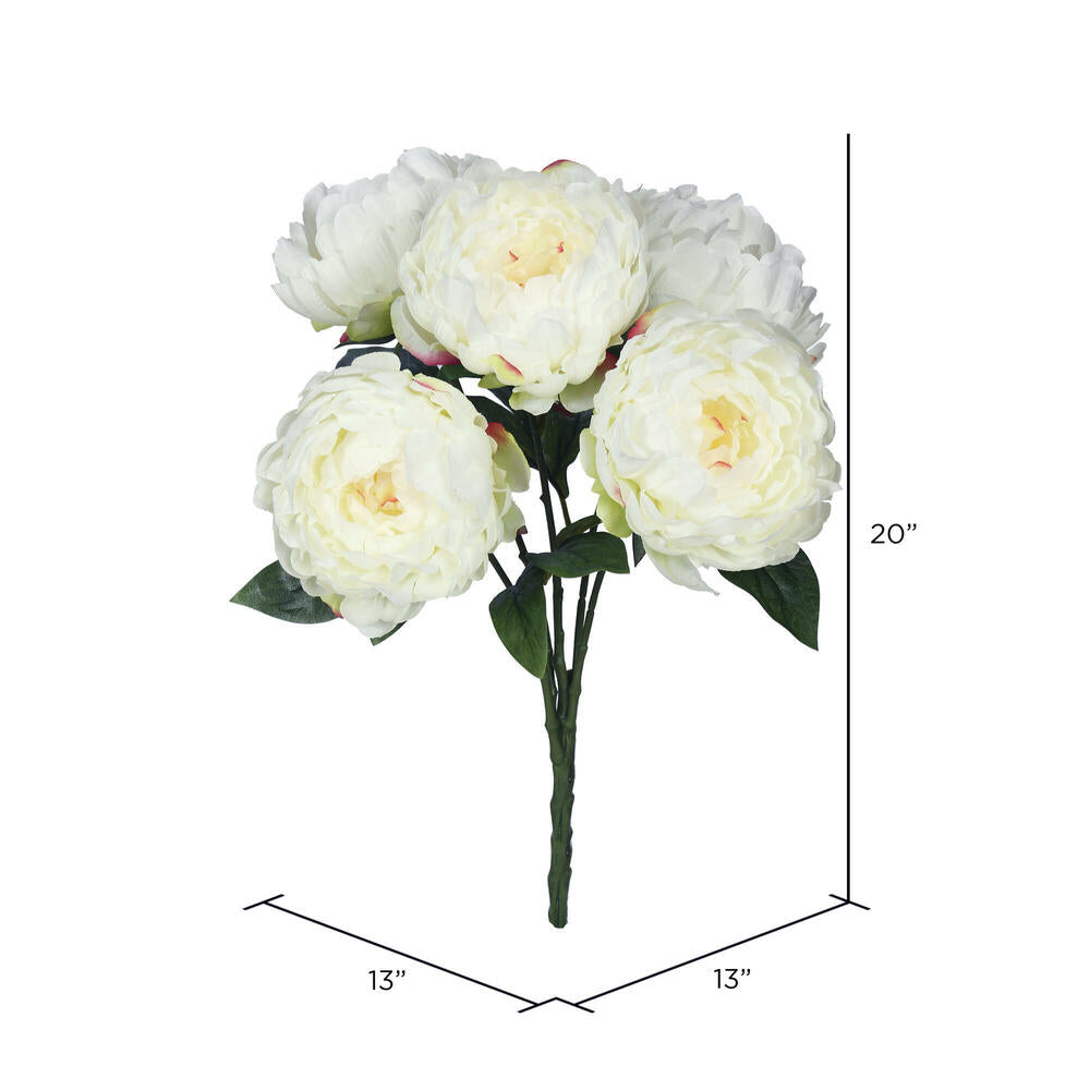 Vickerman 20" Artificial Cream Peony Bunch.