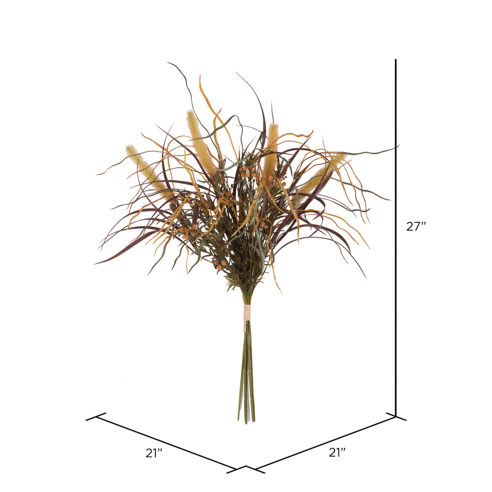 Vickerman 27" Artificial Yellow Euphorbia Onion Grass Bush.