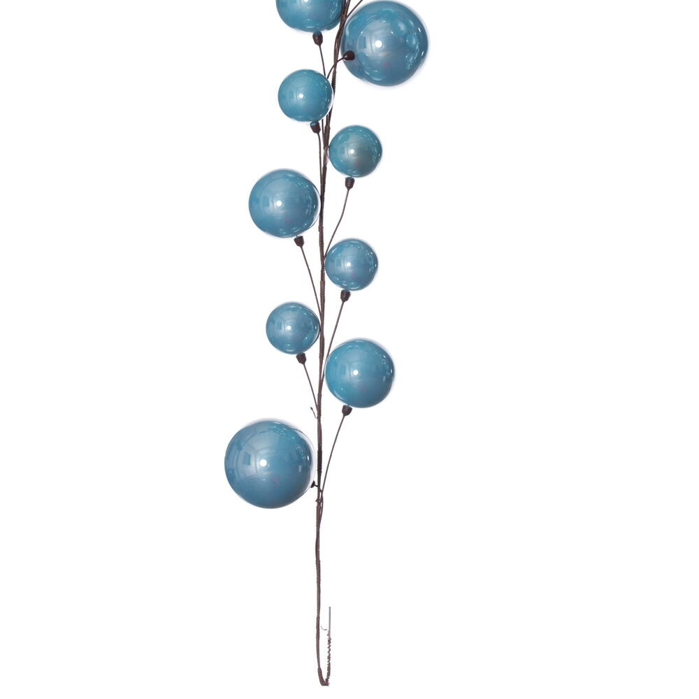 Vickerman 10' Baby Blue Pearl Branch Ball Wire Garland.