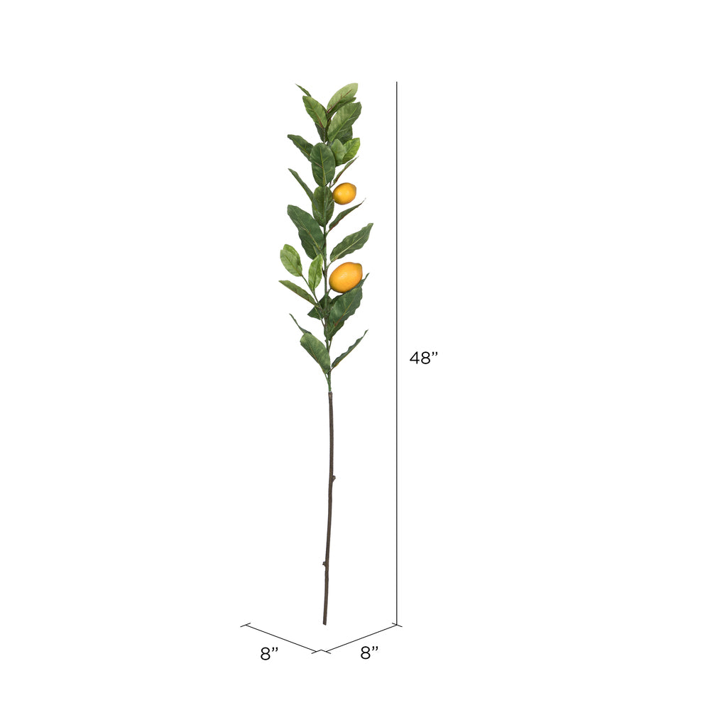 Vickerman 48" Artificial Lemon Branch with leaves and lemons.