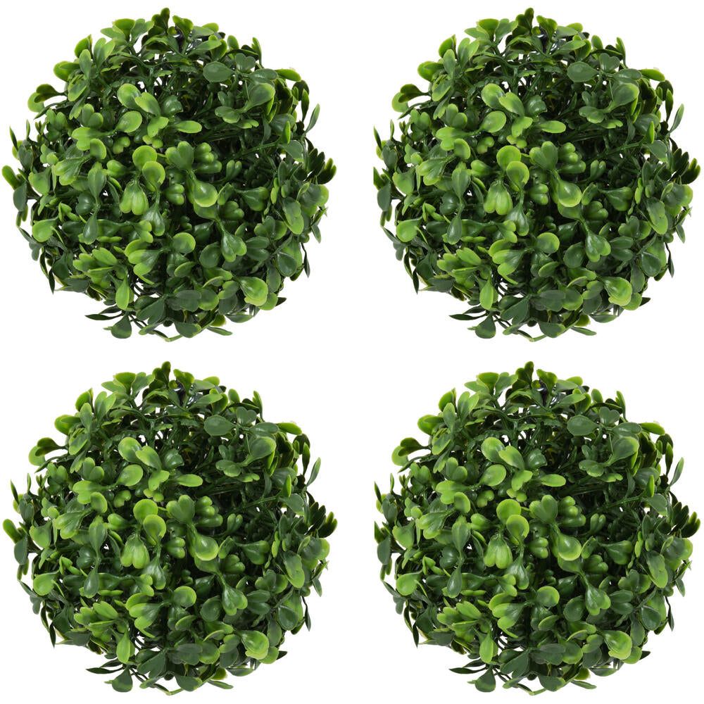 Vickerman 5" Artificial Mini Button Leaf Ball UV Set of 4