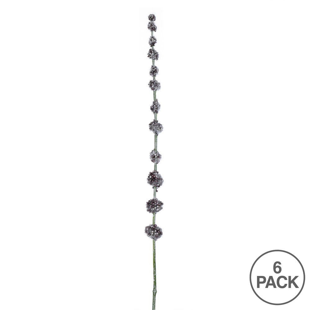 Vickerman 29.5" Artificial Gray Lavender Pom Pom Spray. Includes 6 sprays per pack.